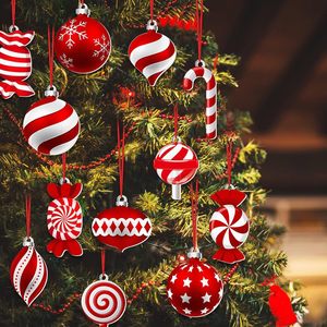 Bastones de caramelo decorativos navideños y piruletas colgando en el árbol de Navidad para manualidades, fiestas navideñas y regalos - Product Image 1
