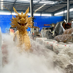 Neue Roboter-Drachens tatue Großes lebensgroßes Rauch-anima tro nisches chinesisches Drachen modell zum Verkauf - Product Image 4