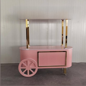 Wooden Candy <strong>Cart</strong> With Wheels For Parties Event Backdrop <strong>Cart</strong> Wedding - Product Image 4