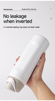 Gourde isotherme personnalisée de 500 ml en acier inoxydable sans BPA, à double paroi, anti-fuite, avec filtre, écologique, pour le sport et les voyages
