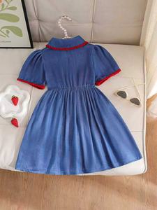 Robe pour fille avec broderie de fraises, style académie, <span class=keywords><strong>tenue</strong></span> d'été - Product Image 2