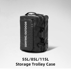 Large Capacity Waterproof Weekender Duffle Bag with Wheels Rolling Trolley <strong>Luggage</strong> Heavy-Duty <strong>Holdall</strong> with Retractable Handle - Product Image 5