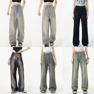 <span class=keywords><strong>Jeans</strong></span> da Donna a Vita Alta e Gamba Dritta Effetto Lavato, Nuova Collezione 2026, Traspiranti e Comodi - Product Image 2