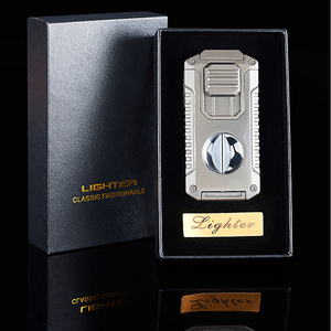 Nouveau 5-en-1 Briquet Allume-cigare V Cutter avec Cigare Triple Flamme Briquets Fumer Accesoires Cadeau - Product Image 6
