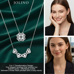 Collier en argent sterling 925 avec moissanite, 4 cœurs en forme <span class=keywords><strong>de</strong></span> trèfle, pendentif 2 en 1 - Product Image 2