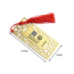 Marcapáginas de Metal Personalizado con Borla Dorada y Diseño Hueco, Marcapáginas Estándar de Latón - Product Image 2