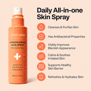 Spray Visage à l'Acide Hypochloreux Antibactérien, Conçu pour Peaux Sensibles, Améliore les Imperfections et l'Acné, Apaise les Rougeurs, les Coups de Soleil et les Irritations - Product Image 5