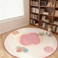 Tapis rond en velours cristal antidérapant personnalisé, rose printemps, pour chambre à coucher, salon, salle à manger, style moderne