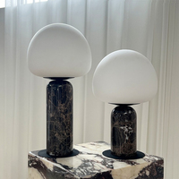 Lámpara de Mesa Moderna de Mármol con Forma de Hongo, Lámpara de Noche de Cristal de Lujo para Hotel, Dormitorio, Sala de Estar, Proveedor OEM ODM