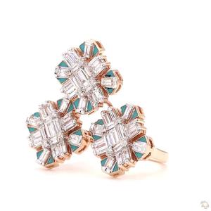 Hermoso Anillo de Diamantes de Oro para Mujer, Joyería Fina, Brillo Real, Clásico y Elegante, Regalo de Boda o Compromiso - Product Image 5