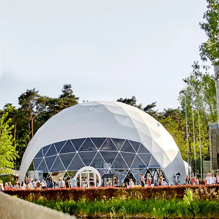 כדור צורת אוהל 5M 10M קוטר הגיאודזית כיפת אוהל לאירועי ספורט