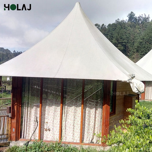 Tente de Luxe Personnalisée pour Hôtel, Quadrilatère à Pointe Unique avec Structure en Acier, Lodge <span class=keywords><strong>Nomade</strong></span> de Luxe en PVC Imperméable pour Complexes Extérieurs - Product Image 4