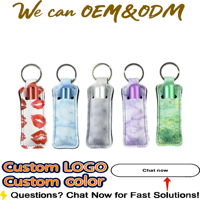 Supports de baume à lèvres en néoprène portables pour sublimation, porte-clés, porte-rouge à lèvres, porte-flacon de parfum, breloques de sac - Vente en gros