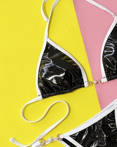 New Fashionable Custom Extreme <strong>Leather</strong> Swimsuit Women Swimwear <strong>Thong</strong> 2 Piece Bathing Sexy Luxury Bikini - Product Image 4