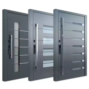 Puertas de Entrada Pivotantes Modernas de Acero Inoxidable, Puertas de Seguridad de Entrada para Villas de Lujo, Puertas Exteriores Frontales de Aluminio Metálico Residenciales - Product Image 6