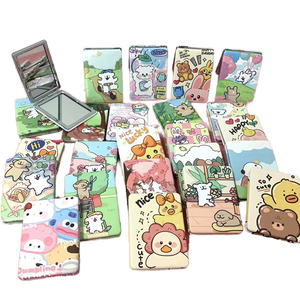 Kawaii Animal Mini Folding Double Sided Stainless Steel Frame Silver Finish Portable Pocket <b>Compact</b> <b>Makeup</b> Mirror Travel Gift - Product Image 1