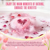 Bombes de bain en forme de cœur à la rose, lot de 4, faites à la main, naturelles, biologiques, à l'huile essentielle de rose rose, cadeaux d'appréciation pour les enseignants, pour maman