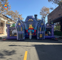 Maison hantée gonflable d'Halloween, grand labyrinthe commercial en PVC écologique, structure de divertissement pour événements pour enfants