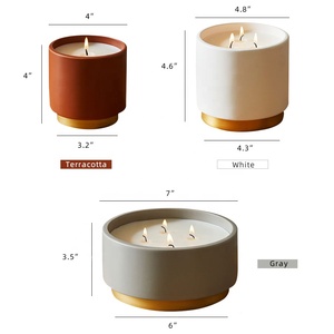 Grandes coupelles cylindriques en céramique pour bougies, style nordique unique, avec bases dorées de luxe, pour Noël, vente en gros - Product Image 4
