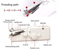 Mini Machine à coudre Portable sans fil, Kit de couture à main, point pratique à fil unique