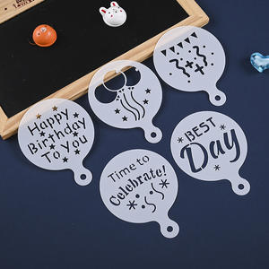 Food Grade PP Plastic Art Decorating Coffee <b>Stencils</b> Sets for DIY Latte Cappuccino - Product Image 1