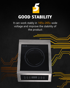 เตาแม่เหล็กไฟฟ้าแบบตั้งพื้น 3500W ODM/OEM หัวเตาเดี่ยว ควบคุมด้วยระบบสัมผัส สำหรับเชิงพาณิชย์ เทคโนโลยีฮาล์ฟบริดจ์ - Product Image 5