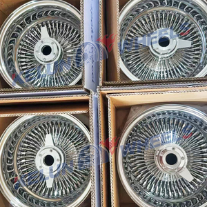 <span class=keywords><strong>Jantes</strong></span> de voiture classiques en chrome brillant, luxe rétro, à rayons, 5 trous, 13 pouces, <span class=keywords><strong>jantes</strong></span> à rayons 13x7, roues à rayons - Product Image 3