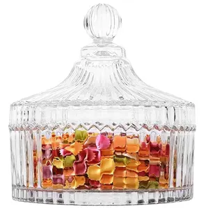 Wholesale Crystal Glass Sugar Candy Bowl/Jar with Lid