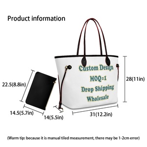 Borsa a Spalla Personalizzata con Stampa del Segno Shaka, Borsa Grande in PU per Donna con Borsa Piccola Inclusa, Moda - Product Image 6