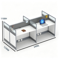Poste de travail modulaire en forme de croix pour 4 personnes, cloison de bureau, bureau pour le personnel, espace de travail ouvert pour 4 personnes