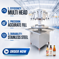 Machine de remplissage par siphon à pression négative semi-automatique HYRF-1000SN |   Bouteille en verre pour boissons en acier inoxydable, liquide rotatif