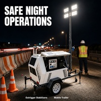 Tour d'éclairage mobile XCMG SZMT9-1600/4L, mât de 9 m, 160 000 lumens LED 4x400W, générateur diesel IP67, réservoir de carburant de 100 L