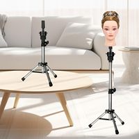 Support de perruque de 24,8 pouces, support de tête de mannequin réglable pour la coiffure, support de tête pour la pratique de la coiffure, support de tête pour la cosmétologie
