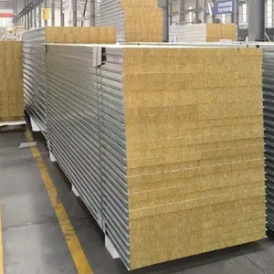 Fireproof Heat Preservation Sound Insulation Rock Wool Sandwich Panel Wall Or Roof Sheet Insulation Rock Wool Panels