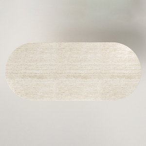 Tavolo da Pranzo Lungo in Travertino con Gambe a Cuscino in Pietra Massiccia Kumusi per Hotel e Ristoranti - Product Image 5
