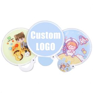 Muestra Gratuita, Ventilador de Mano Plegable Personalizado con Logotipo, Mini Ventilador de Bolsillo Plegable de Nailon, Disco Volador para Niños, Invierno, Otoño - Product Image 1