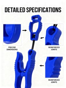 Clips pour gants en plastique pour le travail, lot <span class=keywords><strong>de</strong></span> 6 |   Attache anti-chute en forme <span class=keywords><strong>de</strong></span> Z pour ceintures à outils et casques <span class=keywords><strong>de</strong></span> chantier |   Gants <span class=keywords><strong>de</strong></span> travail résistants aux déchirures - Product Image 3
