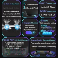 Layar besar 240HZ 18 inci Intel Ultra9 275HX RTX5090 Thunderbolt 5.0 M2 PCIe DDR5 2K WiFi 7 Performance Laptop Gaming