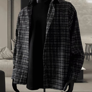 Atacado Logotipo Personalizado Casual Mangas Compridas Frente Anti-Pilling Xadrez Flanela Camisa dos homens - Product Image 1