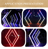 Arche de mariage en forme de V géométrique lumineuse à LED RGB pour la décoration de la scène de mariage, de l'allée et de l'entrée des événements