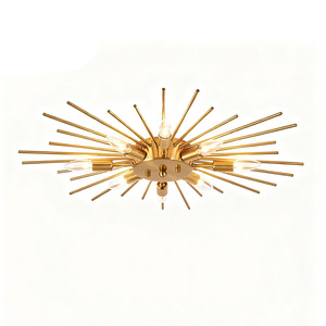 Modern Brass <b>Ceiling</b> <b>Light</b> Led Changeable Color Surface Mounted For Living Room Bedroom Restaurant - Product Image 5