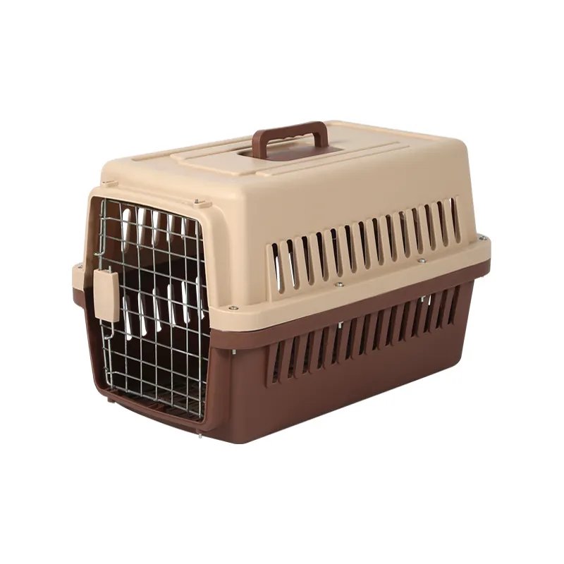 Venta al por mayor de jaula de plástico para mascotas, caja de transporte aéreo, jaula para perros y gatos, portador de vuelo para mascotas