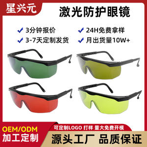 Lunettes de sécurité laser, monture noire, verres de 2 mm, transmission lumineuse élevée 99 %, protection contre les radiations, fabriquées à Shenzhen - Product Image 5