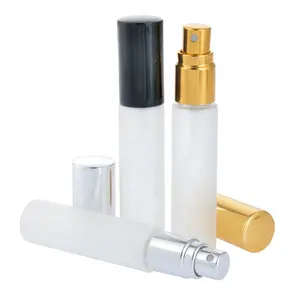 Clear 10ml Atomizer Frosted Glass bottle Spray Refillable Perfume Empty Bottle With Aluminum Sprayer For Travel