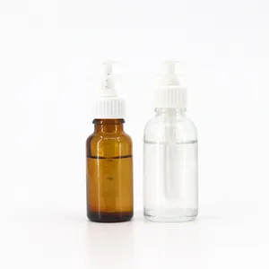 Пустой многоразовый Янтарный стеклянный флакон для эфирного масла шприца 20 мл 30 мл матовый прозрачный Янтарный круглый стеклянный флакон для жидкости со шприцем - Product Image 1