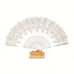 Abanico Plegable Estilo Español al por Mayor con Polvo Dorado y Monedas de Plástico para Bodas, Fiestas, Danza, Arte y Regalos - Product Image 1