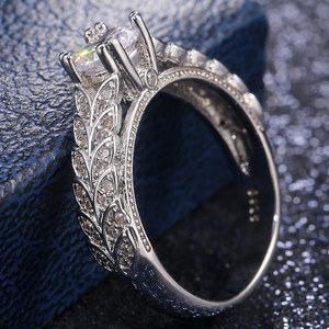 Anello a doppia fila con rami di salice per donna, gioiello da dito scintillante e alla moda - Product Image 3