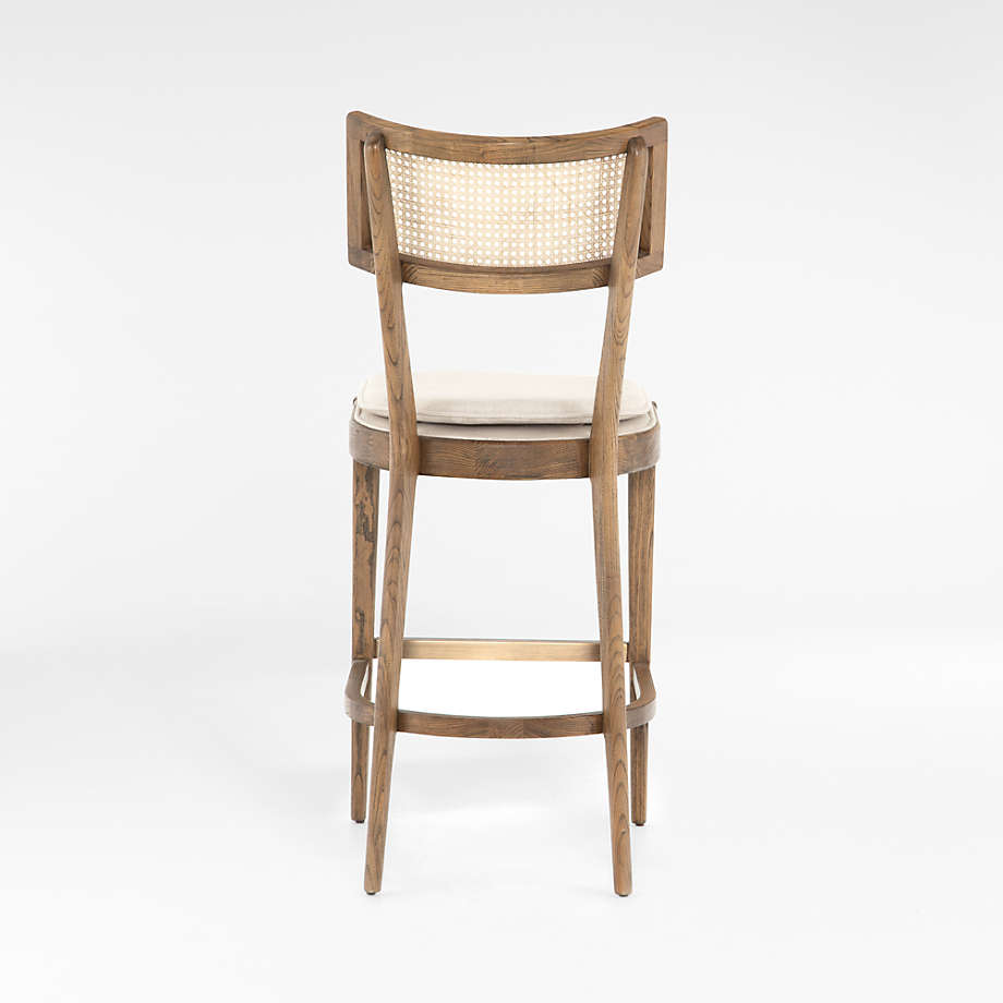 Restaurant dining room chair curved home furniture Cheap Natural Rattan Cane Counter Bar Stools