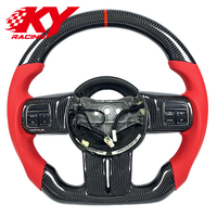 Volante deportivo de carreras personalizado de fibra de carbono y cuero rojo para Jeep Wrangler JK JL Grand Cherokee