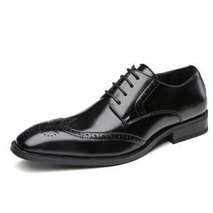 Big Size 38-47 <strong>Brogue</strong> Lace-ups Formal Business Footwear Comfortable Men Genuine Leather Dress Shoes Oxfords - Product Image 1